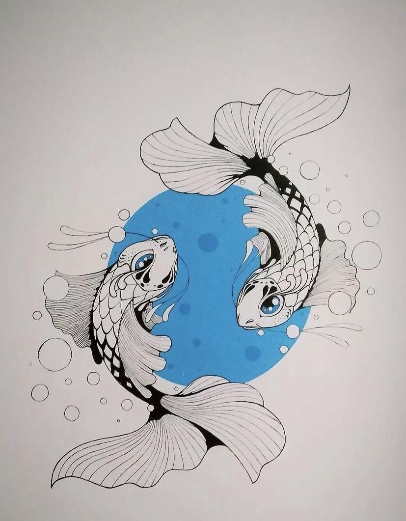Koi fish illustration