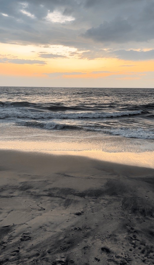 Where the sea meets the evening